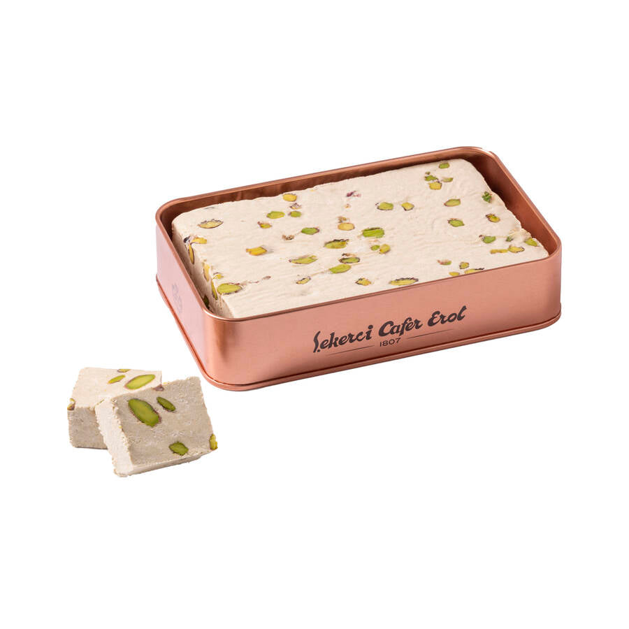 Pistage Tahini Halva i bronslåda 500 g.