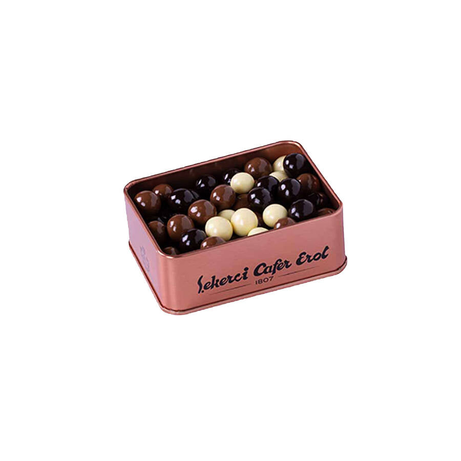 Gourmet Turkish Delight Snack Coffee Bean Dragee i bronsfärgad plåt 150 g.