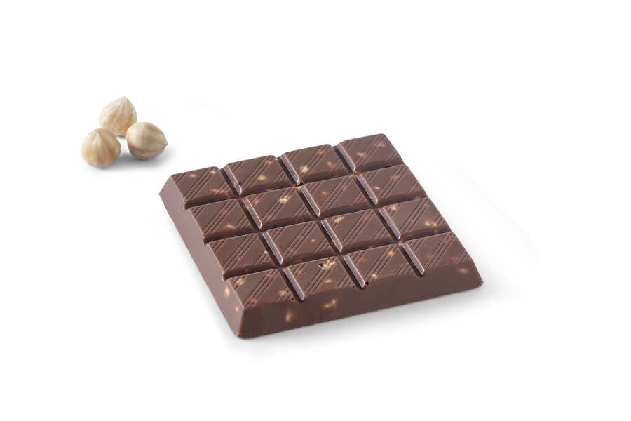 Tablete de chocolate de leite com avelã 75 G.