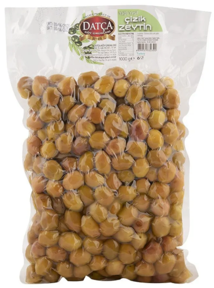 Geölte grüne Oliven 1000 g.