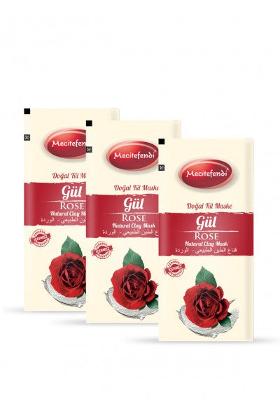 Natural Skincare Solution Ekologisk rosenlera Mask 20 g. (Förpackning med 3)