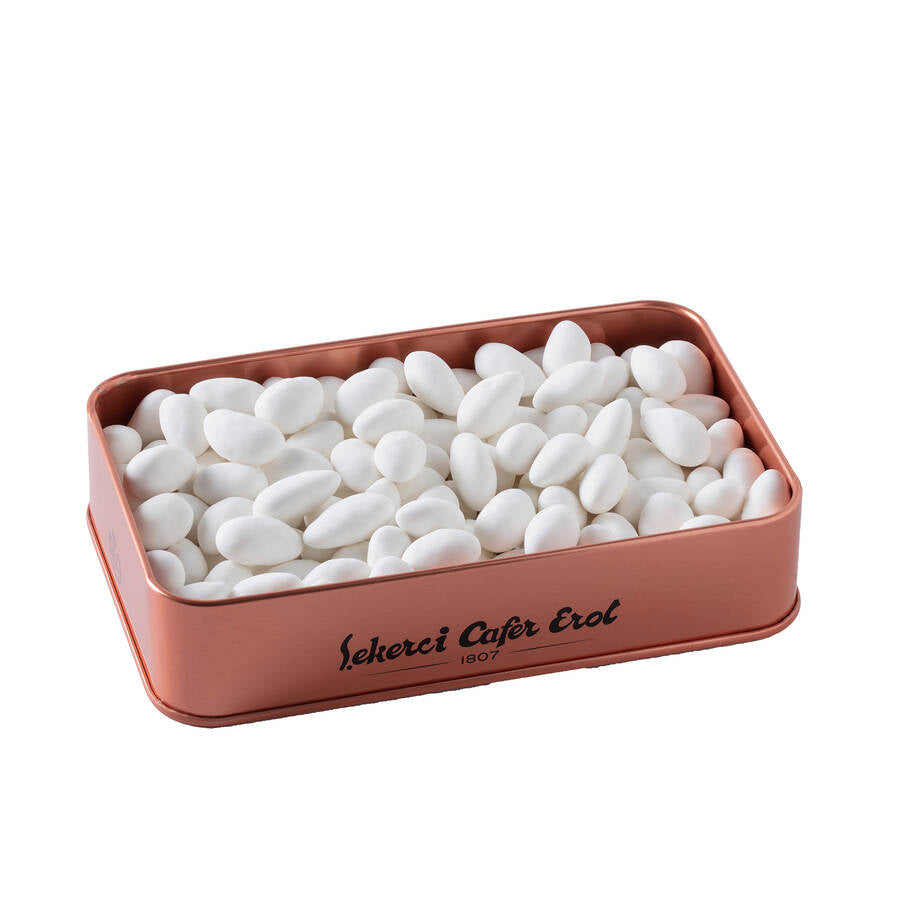 Premium Almond Candy in Bronze Tin Box 300 G.