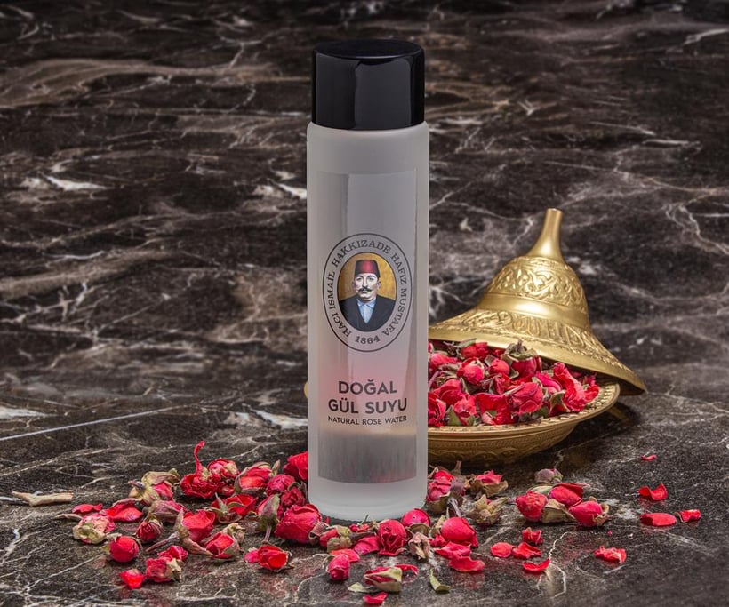 Acqua Di Rose Distillata Naturale Premium In Bottiglia Di Vetro Da 190 Ml.