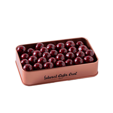 Blackberry Flavored Exploding Dragee in Bronze Tin Box 300 G