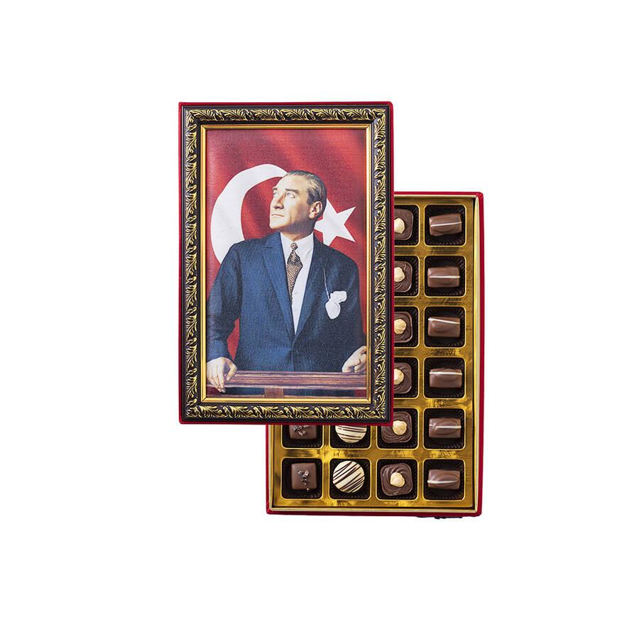 Handgemaakte speciale chocolade in Mustafa Kemal Atatürk ingelijste doos