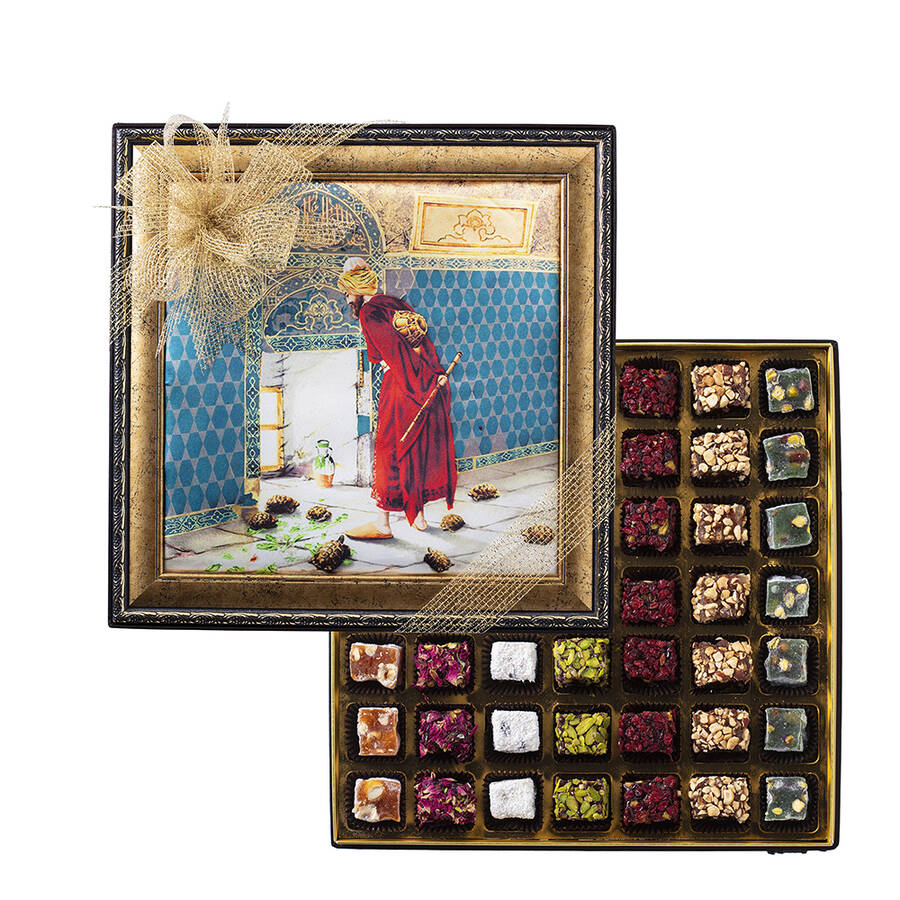 Handmade Special Turkish Delight in Turtle Tamer Framed Box