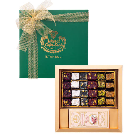Gift Special Turkish Delight and Cologne Set in Green Box
