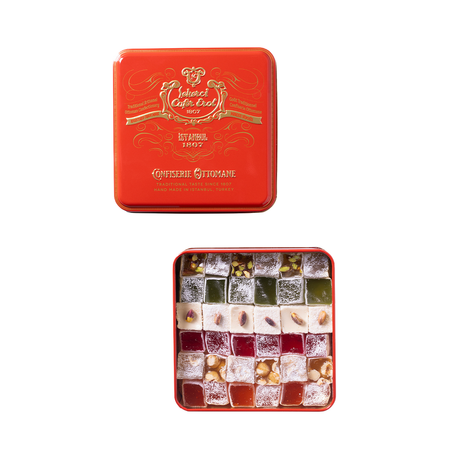 Ręcznie robiony puder Turkish Delight w małej puszce retro