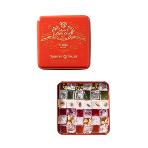 Handcrafted Powdered Turkish Delight in Small Retro Tin