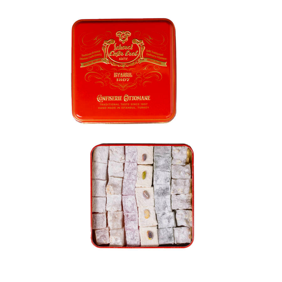 Ręcznie robiony puder Turkish Delight w małej puszce retro