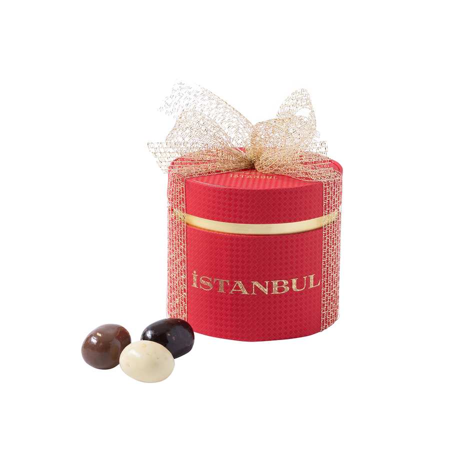 Exquisite Pistachio Mix Dragee in Cylinder Istanbul Box 370 G.