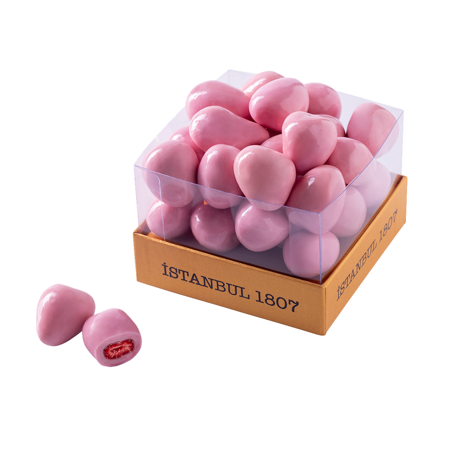 Gourmet Strawberry Flavored Dragee in Istanbul Box  230 G.