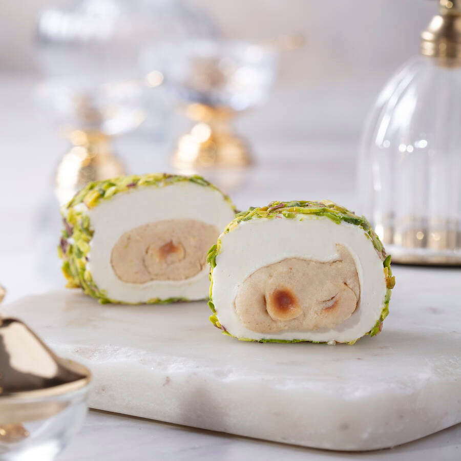 Hiteles hálós pisztáciával bevont mogyorópaszta Pasha Sarma Wick Turkish Delight 1 kg.