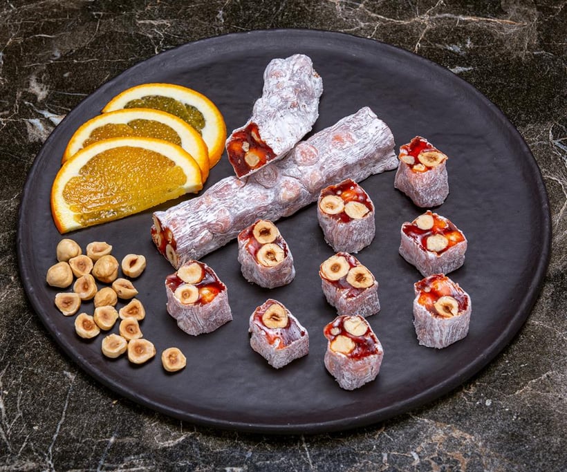 Gazdag narancsos mogyorós török finomság 1 kg.