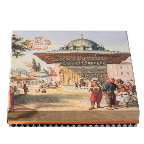 Podwójnie prażone pistacje Turkish Delight w osmańskim pudełku upominkowym