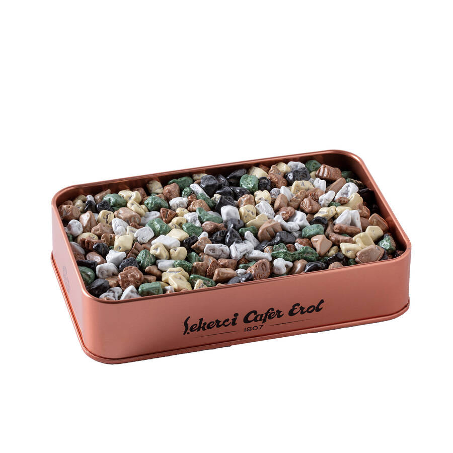Assorted Dragee in Bronze Tin Box 300 G.