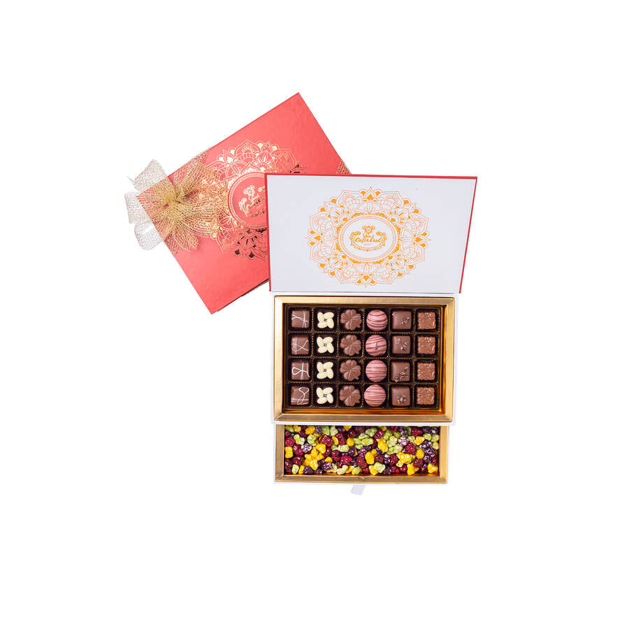 Special Mixed Flavor Chocolate Dragee in Red Two-Layer Box 500 G.