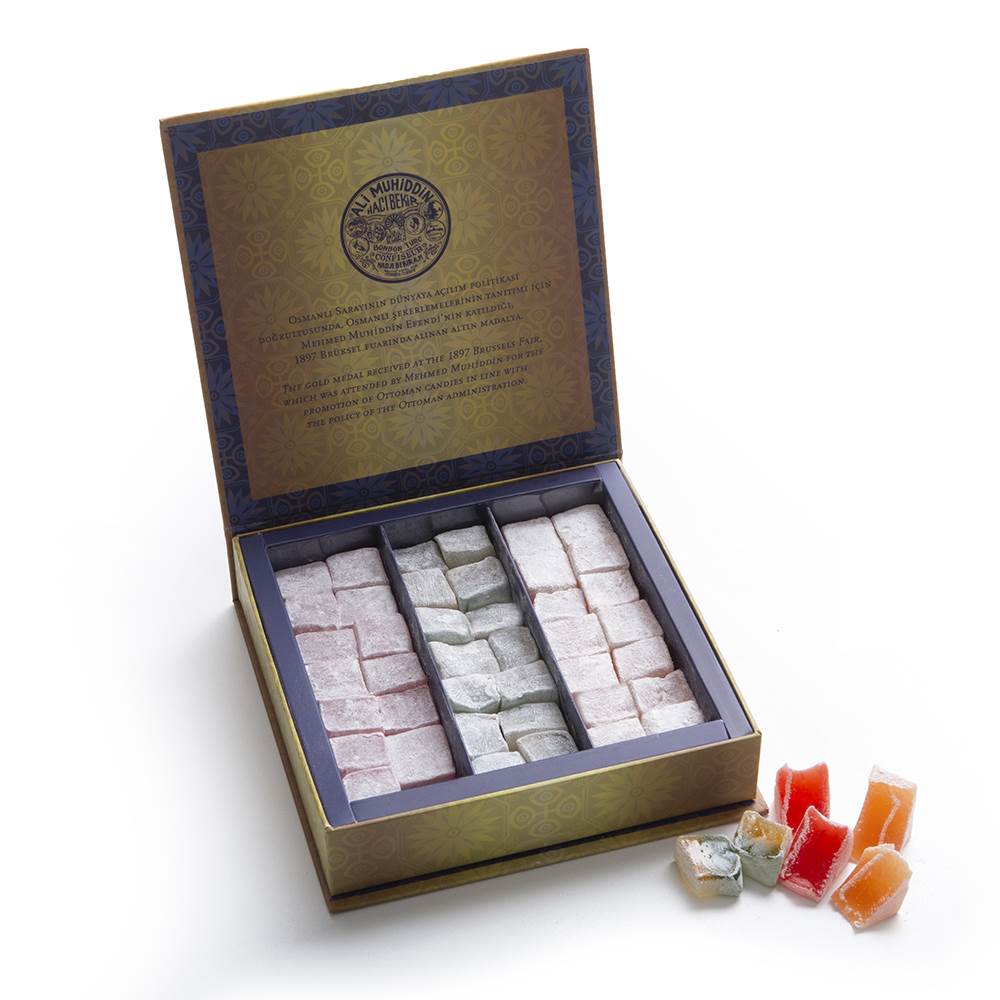 Rose, Orange, Mint & Lemon Mixed Turkish Delight Box 500 G.
