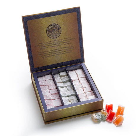 Rose, Orange, Mint & Lemon Mixed Turkish Delight Box 500 G.